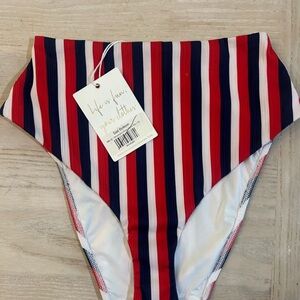 Show Me Your MuMu Red and Blue Striped Bikini Bottom